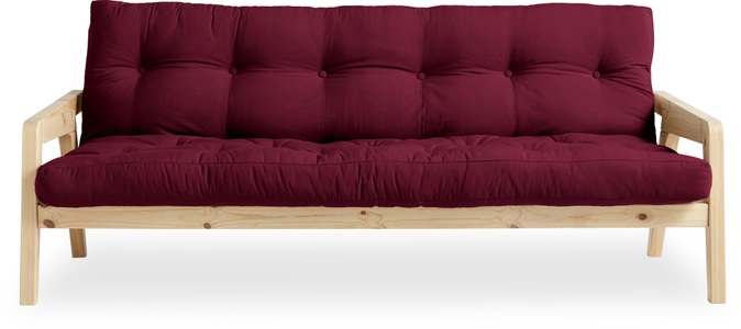Karup Design, Karup Design Schlafsofa GRAB Gestell und Stofffarbe auswählbar, Karup Design Schlafsofa, Mit Holzstruktur, inkl. Futonmatratze, Liegefläche 130x190 cm