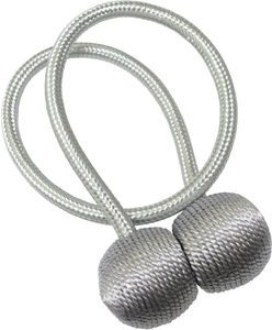 Gardinia, GARDINIA Raffhalter »Raffhalter Flex-S mit Magnet«, (2 St.), mit gewebten Band mit Kugeln, GARDINIA Raffhalter »Flex-S mit Magnet«, (2 St.), vielfältige Anbringungsmöglichkeiten