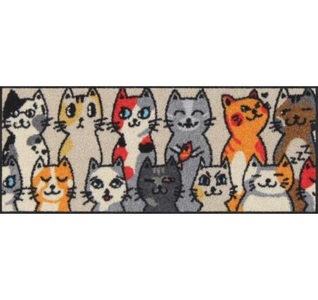 SALONLOEWE, Salonloewe Fussmatte "Kitty People 50 x 75 cm" Waschbare Schmutzfangmatte mit Katzen-Motiv