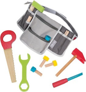 Roba, Roba® Spielwerkzeug, (Set), roba - Kinder-Werkzeuggürtel ink. Tasche & 11teiligem Holzwerkzeugset, One Size