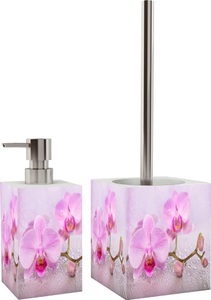Sanilo, Sanilo Badaccessoire-Set »Blooming«, 2-teiliges Set aus Seifenspender und WC-Bürste, Sanilo Badaccessoire-Set »Blooming«, 2-teiliges Set aus Seifenspender und WC-Bürste