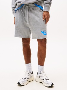 TOMMY JEANS, Tommy Jeans Sweatshorts "TJM RLX STACK LOGO SWEATSHRT EXT" Mit Kordelzug