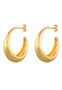 Elli, Ohrringe Creolen Hänger Chunky Hoops Basic Damen Gold ONE SIZE, Elli - Ohrringe Creolen Hänger Chunky Hoops Basic, One Size, Gold