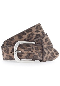 VANZETTI, Ledergürtel, Vanzetti Ledergürtel, mit dunklen Airbrushkanten, Animal-Print, schlichte Dornschliesse