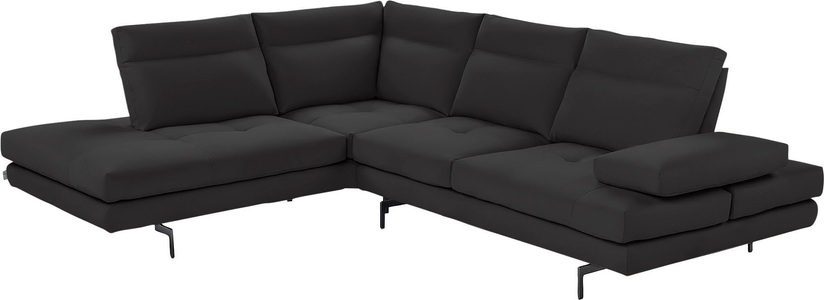 CALIA ITALIA, CALIA ITALIA Ecksofa »Toby Wing«, Sitztiefenverstellung, Eckelement mit Funktion, Füsse in Schwarz matt, CALIA ITALIA Ecksofa »Toby Wing, L-Form, Designsofa mit sensationellem Sitzkomfort«, Sitztiefenverstellung, funktionale Ecke, Füsse in schwarz matt