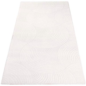 Carpet City, Carpet City Teppich, rechteckig, Kurzflor Wohnzimmer, 3D-Optik, für Schlafzimmer, Flur, Carpet City Teppich »Friseé-Teppich FANCY 647«, rechteckig, 12 mm Höhe, Läufer, Kurzflor,3D-Optik,Kreisförmiges Muster, Wohnzimmer