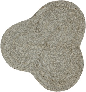 carpetfine, carpetfine Sisalteppich »Juteteppich Alia«, rechteckig, natürliches Pflanzenmaterial von Hand gewebt, Boho Style, carpetfine Teppich »Alia Juteteppich«, wolkenförmig, 10 mm Höhe, handgewebt aus Jute, Naturteppich, Sonderform blau, Boho Style, uni