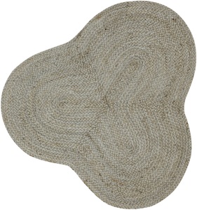 carpetfine, carpetfine Sisalteppich »Juteteppich Alia«, rechteckig, natürliches Pflanzenmaterial von Hand gewebt, Boho Style, carpetfine Teppich »Alia Juteteppich«, wolkenförmig, 10 mm Höhe, handgewebt aus Jute, Naturteppich, Sonderform blau, Boho Style, uni