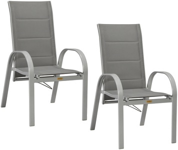 Merxx, MERXX Gartensessel »Amalfi Deluxe Gasdruckfeder«, 2er Set, Alu/Textil, verstellbar, MERXX Gartensessel »Amalfi Deluxe Gasdruckfeder«, (Set, 2 St.), 2er Set, Alu/Textil, verstellbar