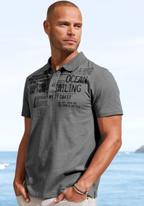 John Devin Poloshirt »mit Print«, Regular-Fit, aus Slub-Qualität, mit Print