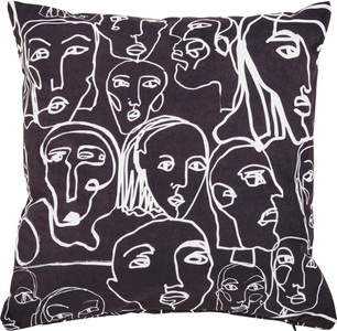 done.® Kissenhülle »Velour Print Black Crowd«, (1 St.), Beidseitig bedruckte Kissenhülle
