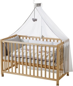 Roba, roba Room Bed natur Jumbotwins - Gr.60x120 cm, roba® Babybett »Room Bed, Jumbo twins grau«, (6 tlg.)