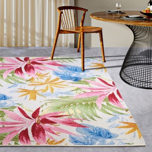 Villeroy & Boch Outdoorteppich »Victor«, rechteckig, 3 mm Höhe, Outdoor, Flachgewebe, wetterfest, Balkon, Garten, floral, Terrasse