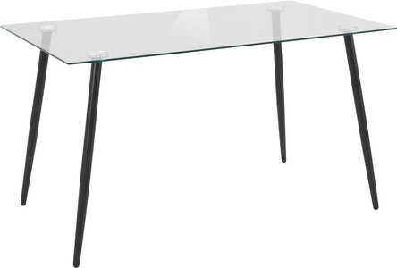 MY HOME, my home Glastisch »Danny«, Breite 140 cm, INOSIGN Glastisch »Danny, TOPSELLER!«, (Esstisch, Glastisch), Esstisch Breite 140 cm, Metallapplikationen, modernes Design