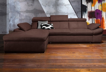 exxpo - sofa fashion, exxpo - sofa fashion Ecksofa, inklusive Kopfteil- und Armteilverstellung, wahlweise mit Bettfunktion