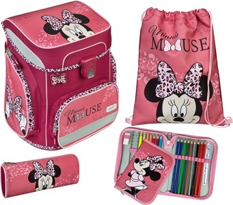 Scooli, Scooli EasyFit Schulranzen - Set Minnie Mouse, SCOOLI Schulthek-Set EasyFit MIUW8255 Minnie Mouse 5-teilig