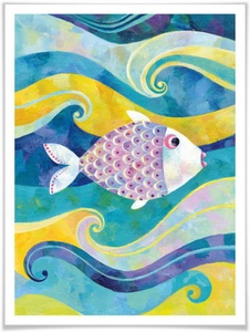 Wall-Art, Wall-Art Poster »Märchen Wandbilder Der kleine Fisch«, Fisch & Meeresfrüchte, (1 St.), Poster, Wandbild, Bild, Wandposter, Wall-Art Poster »Märchen Wandbilder Der kleine Fisch«, Fisch & Meeresfrüchte, (1 St.), Poster ohne Bilderrahmen