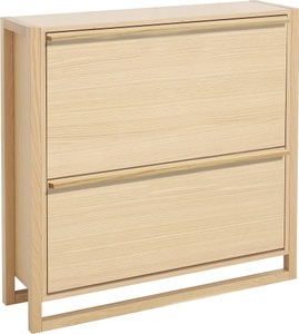 Woodman, Woodman - Schuhschrank NewEst - 100 x 28 x 100 cm, Woodman Schuhkommode »NewEst« Breite 100 cm, mit 2 Klappen, Holzfurnier aus Eiche, FSC®