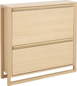 Woodman, Woodman - Schuhschrank NewEst - 100 x 28 x 100 cm, Woodman Schuhkommode »NewEst« Breite 100 cm, mit 2 Klappen, Holzfurnier aus Eiche, FSC®