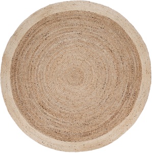 PACO HOME, Paco Home Teppich »Viborg 594«, rund, 9 mm Höhe, 100% Naturfaser, handgearbeitet, mit Bordüre, Boho-Style, Wohnzimmer, Paco Home Teppich »Viborg 594«, rund, 6 mm Höhe, Jute, Modern, Boho, Ethno, Handgefertigter Natur-Teppich