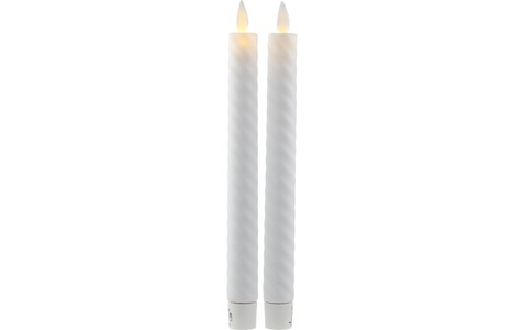 Sirius, Sirius LED-Kerze Sara Wave Weiss, 2er Set, Sirius LED-Kerze »LED-Stabkerzen Sara Wave 2tlg Weiss«
