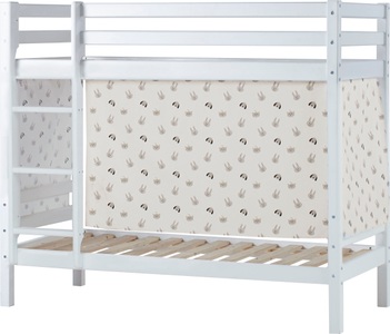 Hoppekids, Hoppekids Etagenbett, Liegefläche 70x160 cm, Kiefer weiss lackiert,mit Textilset und wahlweise mit Matratze, 