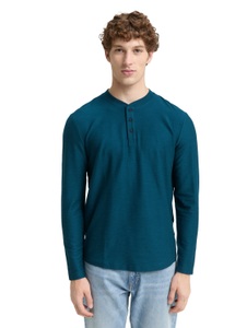 TOM TAILOR Denim Langarmshirt, mit Knopfleiste