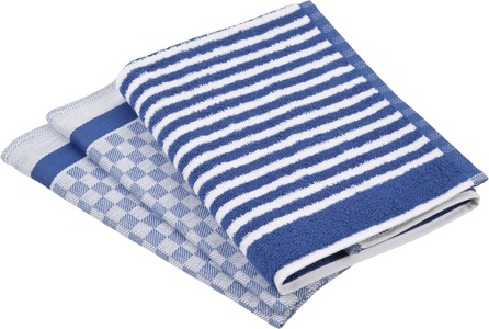 Ross, ROSS Geschirrtuch »Exclusiv«, (Set, 3 tlg.), 1x Küchen-Frottiertuch 50x50 cm Streifen und 2 Geschirrtücher 50x70 cm mit Karodesign, ROSS Geschirrtuch »Exclusiv«, (Set, 3 tlg.), 1x Küchen-Frottiertuch (Streifen) und 2 Geschirrtücher (Karodesign)