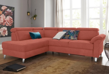SIT&MORE, sit&more Ecksofa, sit&more Ecksofa, inklusive Kopfteilverstellung, wahlweise mit Bettfunktion und Bettkasten