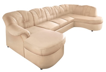 DOMO collection, DOMO collection Wohnlandschaft, DOMO collection Wohnlandschaft »Flores auch in Leder-Bezug, B/T/H: 293/180/86 cm, U-Form« wahlw. mit Bettfunktion, wahlw. mit Federkern, Unser Dauertiefpreis
