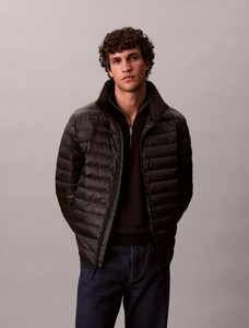 Calvin Klein Steppjacke »LS LT WT NYLN CHNNLD«, ohne Kapuze, Mit Rundhalsausschnitt