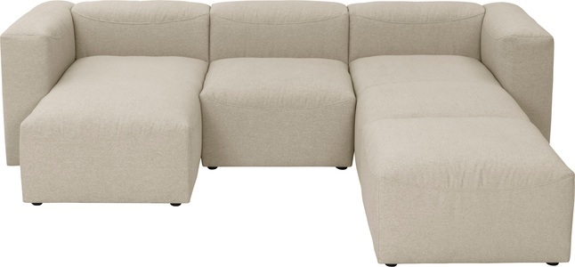 MAX WINZER, Max Winzer® Wohnlandschaft »Lena«, (Spar-Set, 4 St.), Sofa-Set 04 aus 4 Sitz-Elementen, individuell kombinierbar, Max Winzer Wohnlandschaft in flachgewebe creme , Lena , Textil , 275x235 cm , Flachgewebe , Typenauswahl, Rücken echt , 001775007721