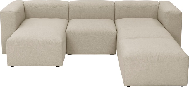 MAX WINZER, Max Winzer® Wohnlandschaft »Lena«, (Spar-Set, 4 St.), Sofa-Set 04 aus 4 Sitz-Elementen, individuell kombinierbar, Max Winzer Wohnlandschaft in flachgewebe creme , Lena , Textil , 275x235 cm , Flachgewebe , Typenauswahl, Rücken echt , 001775007721