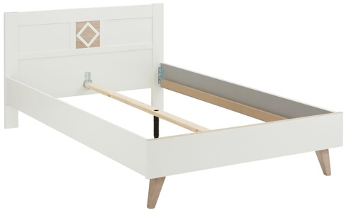 LÜTTENHÜTT, Lüttenhütt Bett »Victor«, Livetastic Bett 140/200 cm in weiss, eichefarben , Victor , Holzwerkstoff , 140 cm , Dekorfolie,Nachbildung , 001787036803