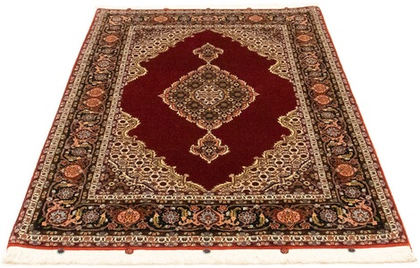 MorgenLand, morgenland Teppich »Täbriz 50 Raj Teppich handgeknüpft rot«, rechteckig, 7 mm Höhe, handgeknüpft, morgenland Teppich »Täbriz 50 Raj Teppich handgeknüpft rot«, rechteckig, 7 mm Höhe, handgeknüpft