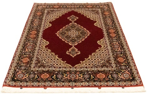 MorgenLand, morgenland Teppich »Täbriz 50 Raj Teppich handgeknüpft rot«, rechteckig, 7 mm Höhe, handgeknüpft, morgenland Teppich »Täbriz 50 Raj Teppich handgeknüpft rot«, rechteckig, 7 mm Höhe, handgeknüpft
