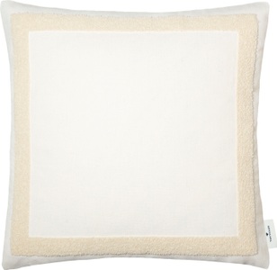 Tom Tailor, TOM TAILOR Kissenhülle »Case«, (1 St.), mit aufgesticktem Bouclé-Effektrahmen, Zierkissenbezug Case Weiss Baumwolle/Polyester 45 cm 45 cm