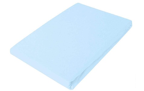 undefined, Satin-Fixleintuch aus gekämmter Baumwollte, in leuchtenden Farben, Fixleintuch Uni Blau Baumwolle 180 cm 200 cm