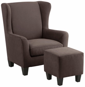 HOME AFFAIRE, Home affaire Sessel »Chilly«, (Set, 2 St., bestehend aus Sessel und Hocker), mit bequemer Federkern-Polsterung, in drei unterschiedlichen Bezugsqualitäten erhältlich, Sitzhöhe 44 cm, Home affaire Ohrensessel »Chilly, Sessel mit Hocker und Federkern-Polsterung,«, (Set, 2 St., bestehend aus Sessel und Hocker), in Cord und Microfaser-Bezug, Unser Dauertiefpreis