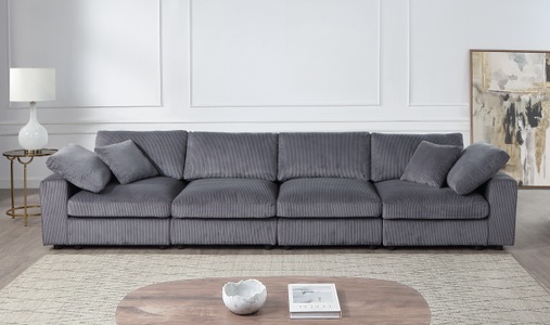 RAUM.ID, RAUM.ID 4-Sitzer »Bennid, XXL-Modulsofa mit vielen individuellen Stellmöglichkeiten« inklusive 2 grossen & 2 kleinen Zierkissen im flauschigen Cord, GOODproduct 4-Sitzer »Bennid, XXL-Modulsofa mit vielen individuellen Stellmöglichkeiten« inklusive 2 grossen & 2 kleinen Zierkissen im flauschigen Cord