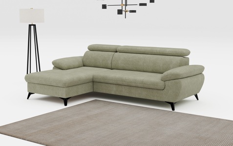 COTTA Ecksofa »Hudson L-Form«, mit Kopfteilverstellung, wahlweise mit Bettfunktion & Bettkasten