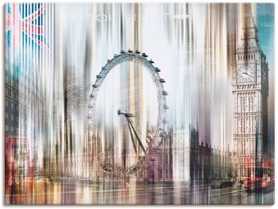 Artland, Artland Wandbild »London Skyline Collage I«, Artland Leinwandbild »London Skyline Collage I«, Gebäude, (1 St.), auf Keilrahmen gespannt
