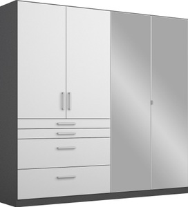 rauch BLUE, rauch BLUE Drehtürenschrank »Homburg«, mit Spiegel, oberer Schubkasten mit Einteilung, rauch Drehtürenschrank »Kleiderschrank Schrank Garderobe Garderobenschrank Topseller HOMBURG«, mit Spiegel, oberer Schubkasten mit Einteilung MADE IN GERMANY