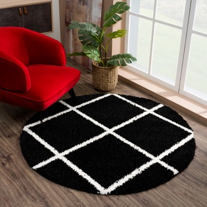 Sanat Hochflor-Teppich »Madrid«, rund, 30 mm Höhe, Wohnzimmer, Langflor, Shaggy Teppich