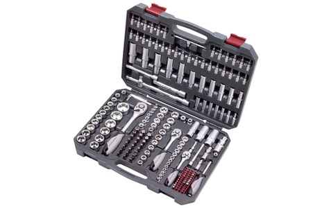 Kraftwerk, Kraftwerk - Steckschlüssel-Satz, Basic, 1/4''+3/8''+1/2'', 200-tlg., Kraftwerk Steckschlüsselsatz BASIC - 200-tlg. - Schwarz/Rot -