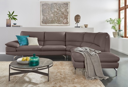 CALIA ITALIA, CALIA ITALIA Ecksofa »Dave«, Ottomane wahlweise links oder rechts, in zwei Lederqualitäten, CALIA ITALIA Ecksofa »Dave, italienisches Designsofa L-Form, erstklassiger Sitzkomfort«, Ottomane wahlweise links oder rechts, in zwei tollen Lederqualitäten