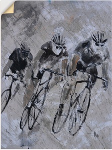 Artland, Artland Wandbild »Fahrrad fahren im Regen«, Artland Wandbild »Fahrrad fahren im Regen«, Fahrräder, (1 St.), als Alubild, Outdoorbild, Leinwandbild, Poster in verschied. Grössen