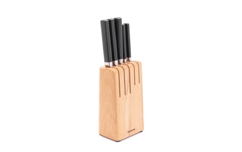 BRABANTIA, Brabantia Messerblock-Set mit Messer, BRABANTIA - Messerblock Profi Line - braun - Mischmaterial