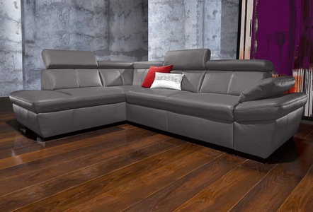 exxpo - sofa fashion Ecksofa, inklusive Kopfteil- und Armteilverstellung, wahlweise mit Bettfunktion und Bettkasten