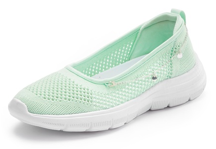 Lascana, LASCANA Slip-On Sneaker, Ballerina mit Ketten-Element VEGAN, LASCANA Sneaker »Slip-On-Sneaker«, mit Ketten-Element, Slipper, Ballerina, Halbschuhe VEGAN
